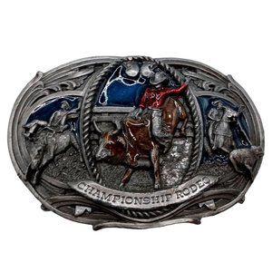 Championship Rodeo Belt Buckle Bull Rider Riding Bronc Horse Cowboy Horse